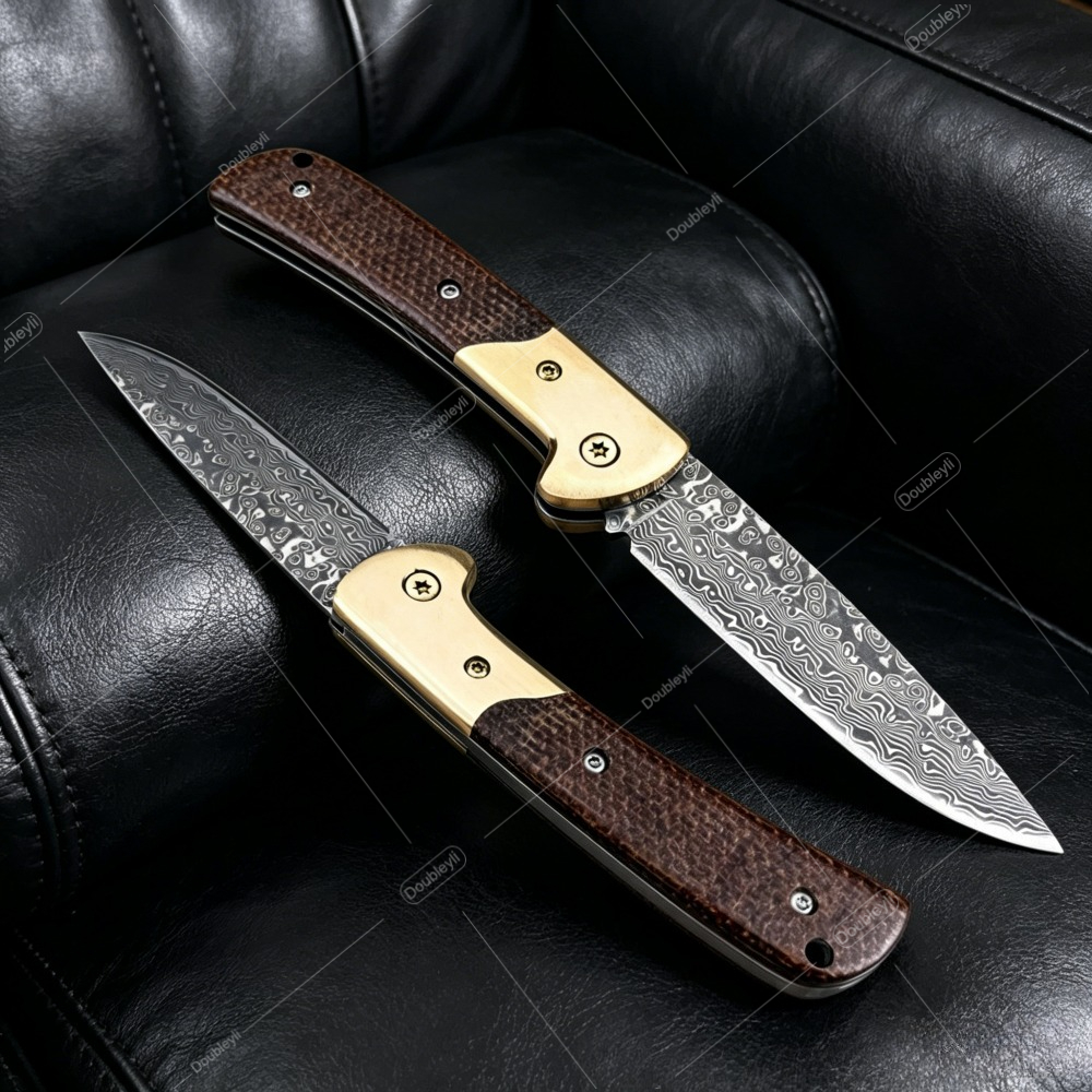Woodworking Gift Ideas - High-Quality Brass & Micarta Handle Damascus