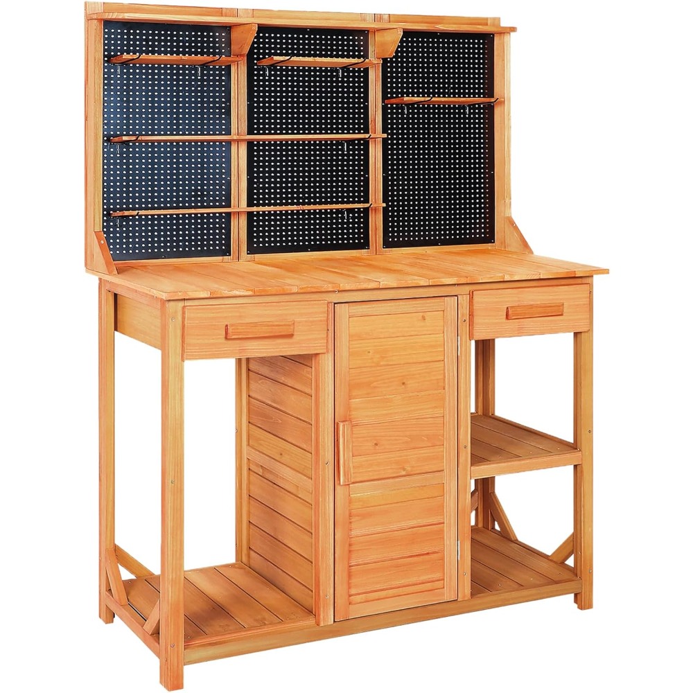 Workbench Woodworking - Outdoor Potting Bench,Wooden Potting Table with
