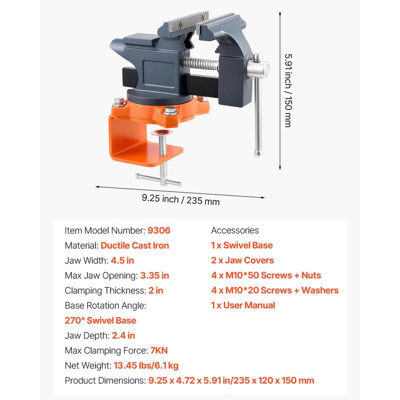 Bench Vise, 4.5 Inch, Portable - مراجعة Woodworking Quick Release Vise وسعره