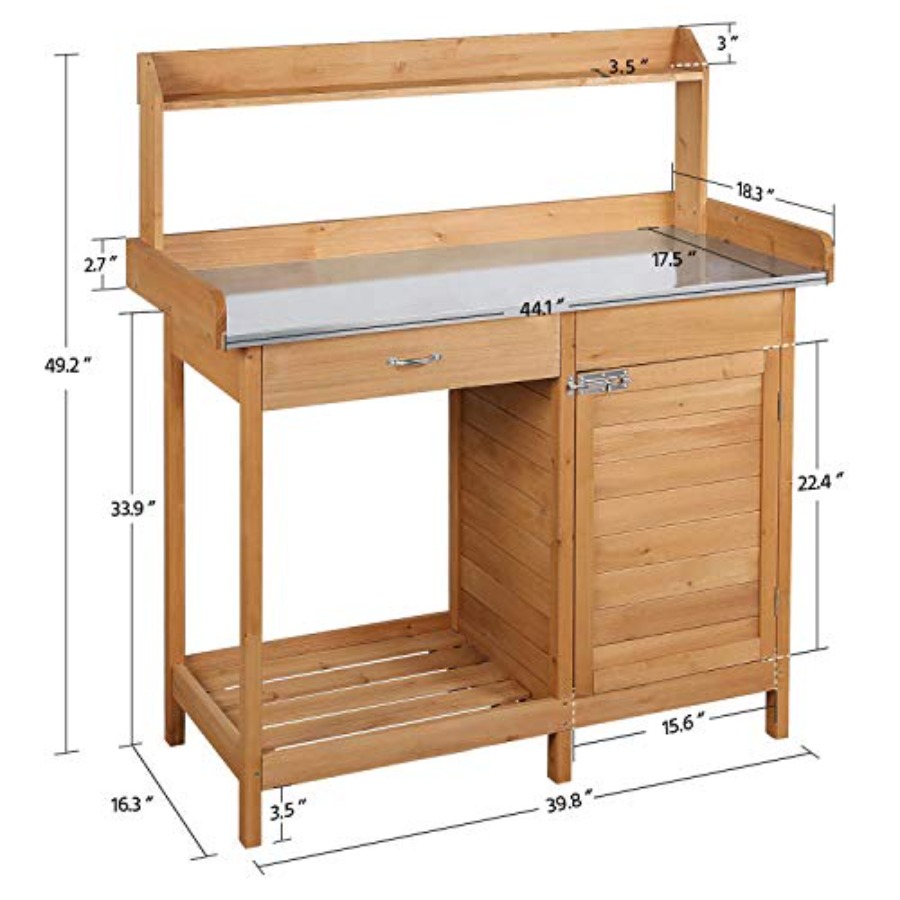 Outdoor potting bench table wo - مراجعة Workbench Woodworking وسعره