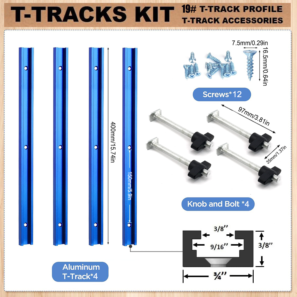 Woodworking 19# T-track Kit an - مراجعة Workbench Woodworking وسعره