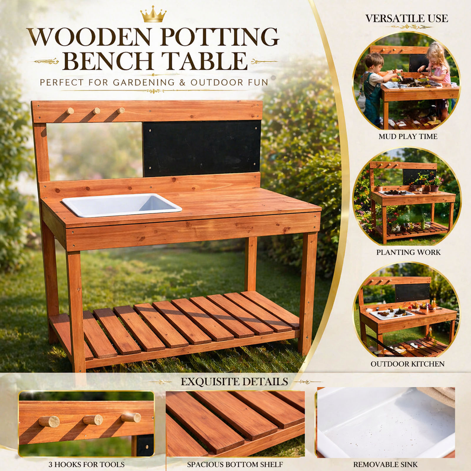 Wooden Potting Benches For Chi - مراجعة Workbench Woodworking وسعره