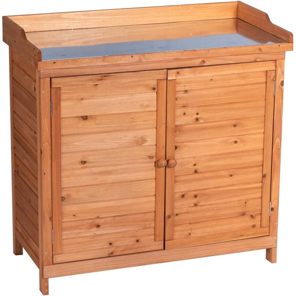 Outdoor Patio Wood Storage Cab - مراجعة Workbench Woodworking وسعره