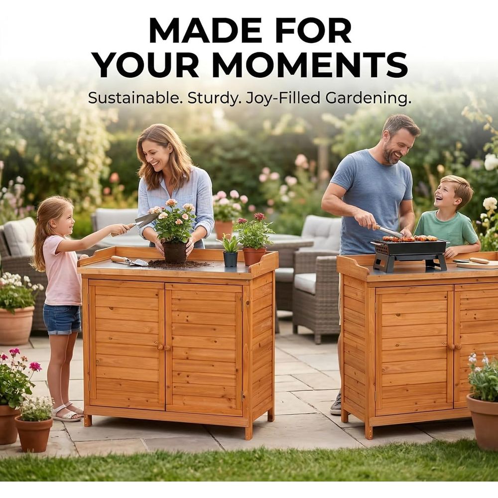 Outdoor Patio Wood Storage Cab - مراجعة Workbench Woodworking وسعره