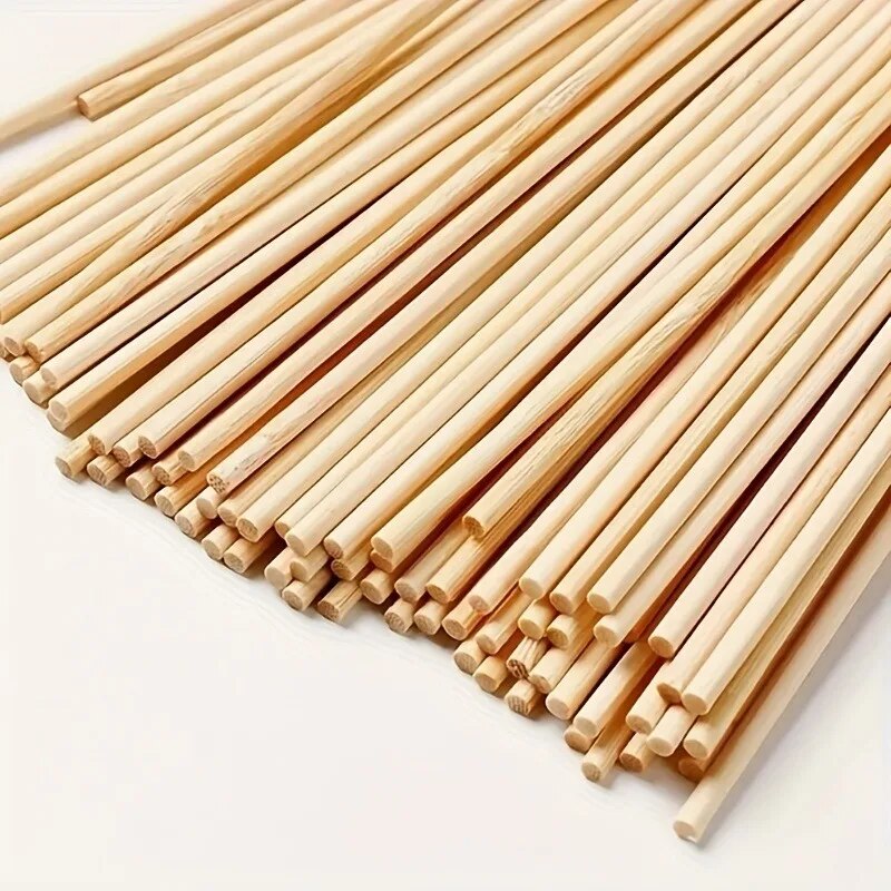 100Pcs Round Wooden Stick DIY  - مراجعة Woodworking Class وسعره