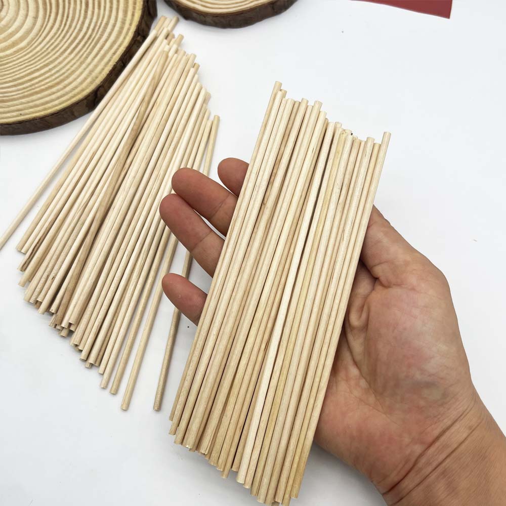 100Pcs Round Wooden Stick DIY  - مراجعة Woodworking Class وسعره