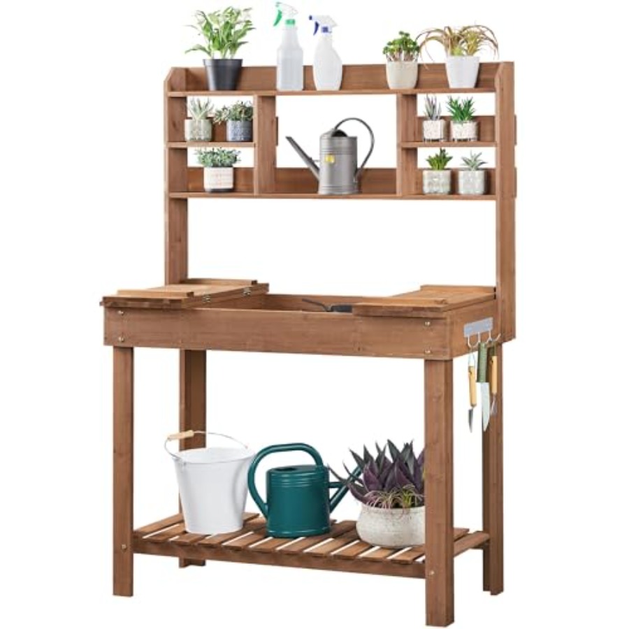 Potting Bench Table for Hortic - مراجعة Workbench Woodworking وسعره