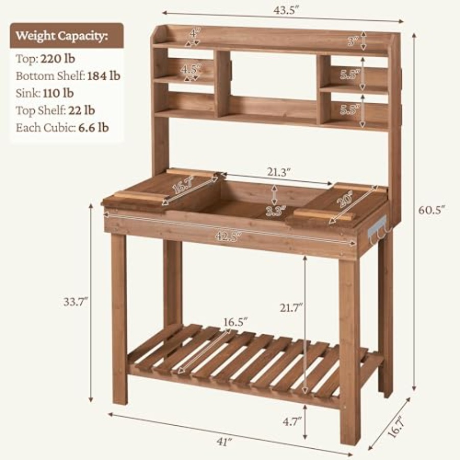 Potting Bench Table for Hortic - مراجعة Workbench Woodworking وسعره