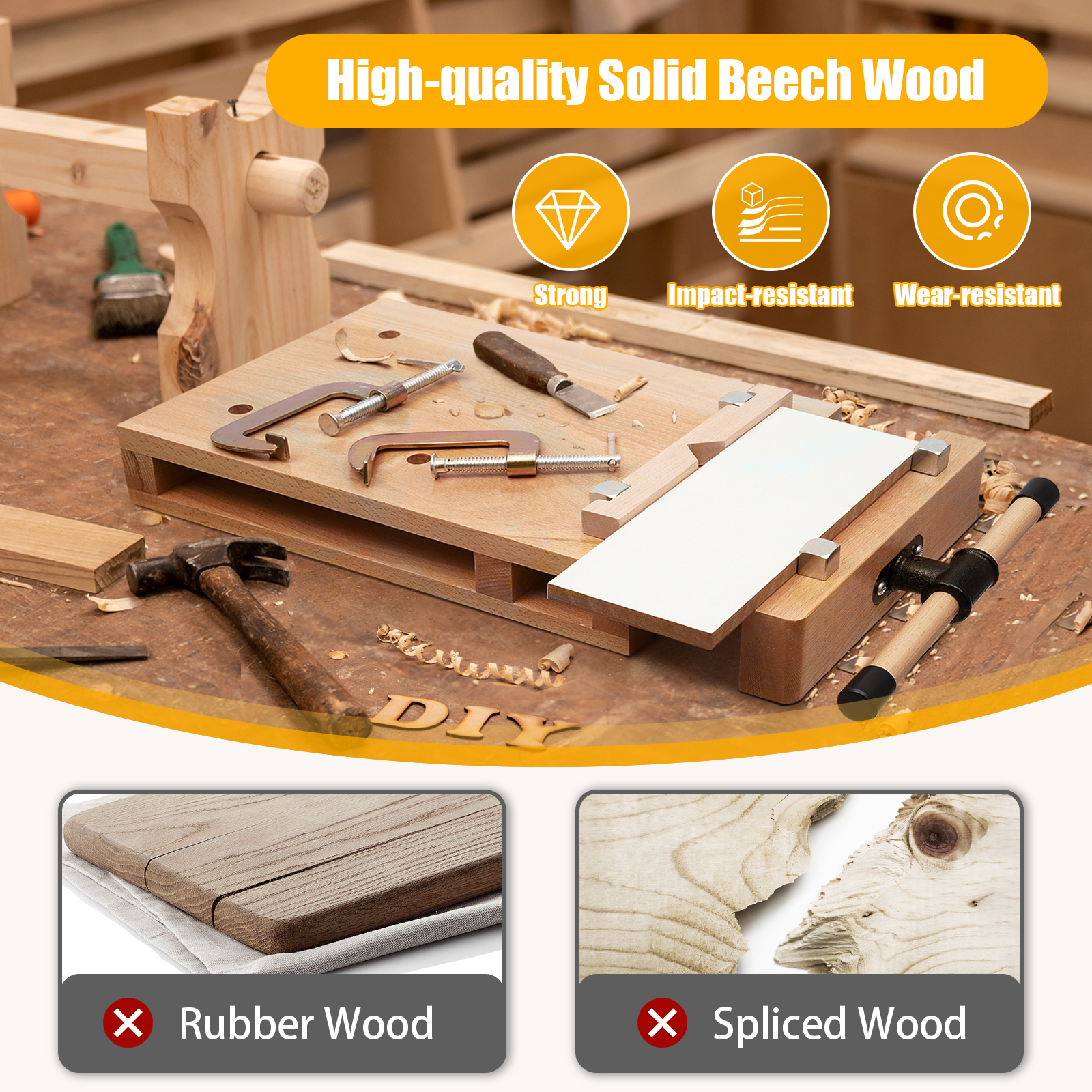Beech Wood Vise Workbench, Woo - مراجعة Woodworking Quick Release Vise وسعره