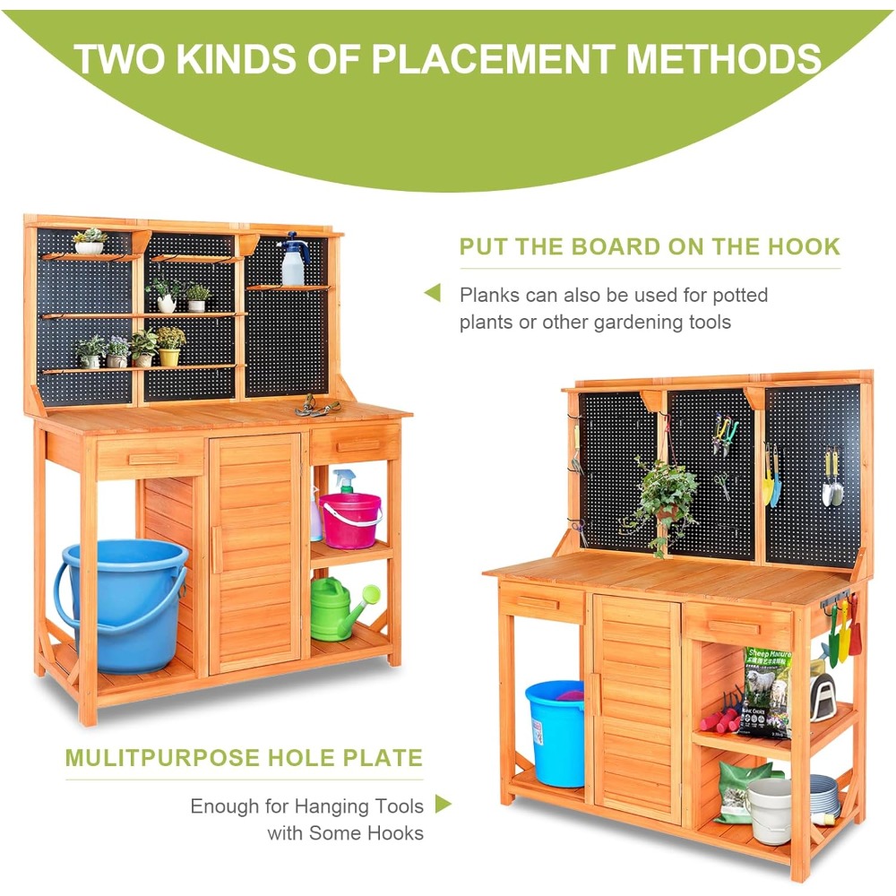 Outdoor Potting Bench,Wooden P - مراجعة Workbench Woodworking وسعره