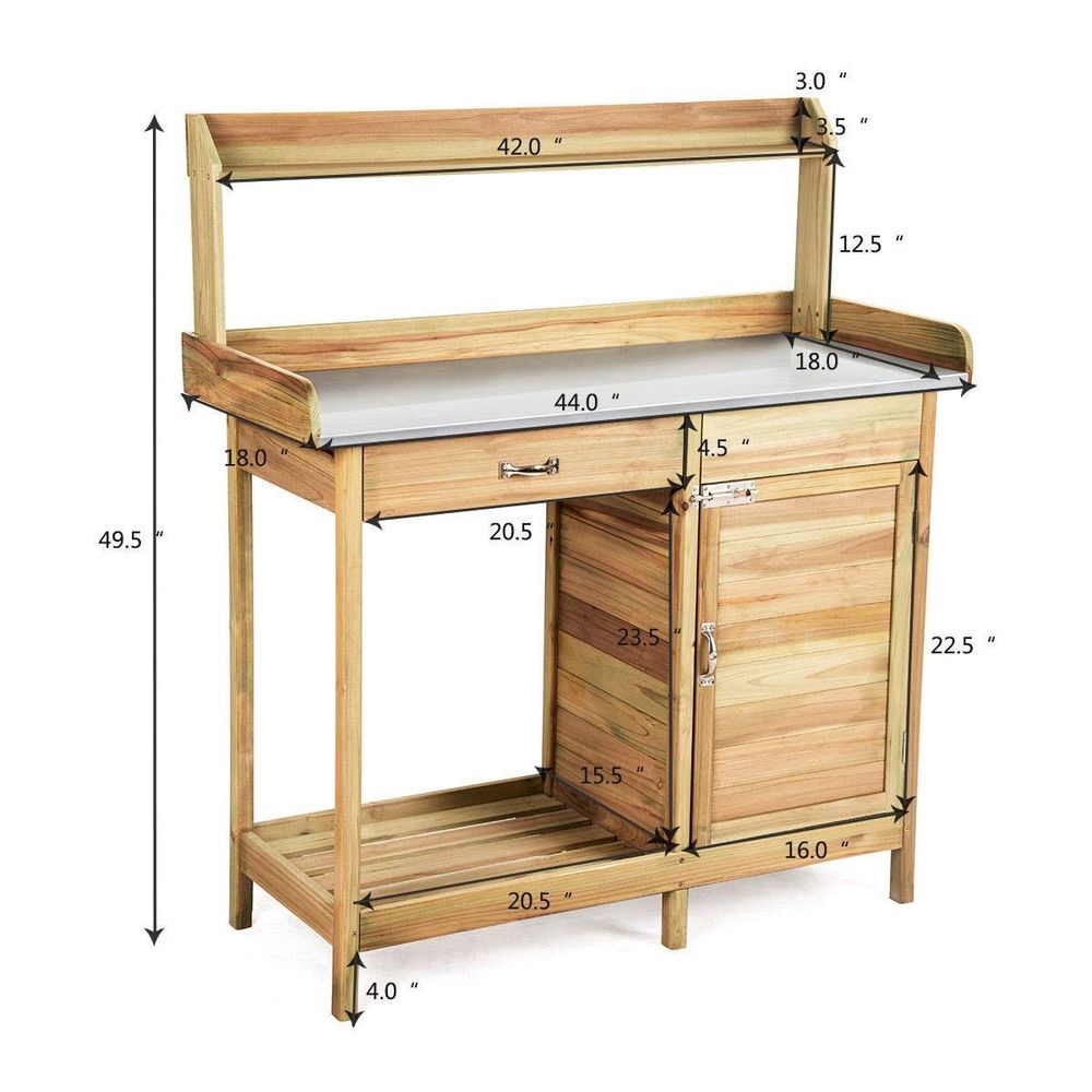 Garden Wooden Work Station Pot - مراجعة Workbench Woodworking وسعره