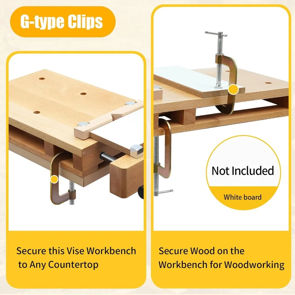 Hard Wood Workbench Desktop, Q - مراجعة Woodworking Quick Release Vise وسعره